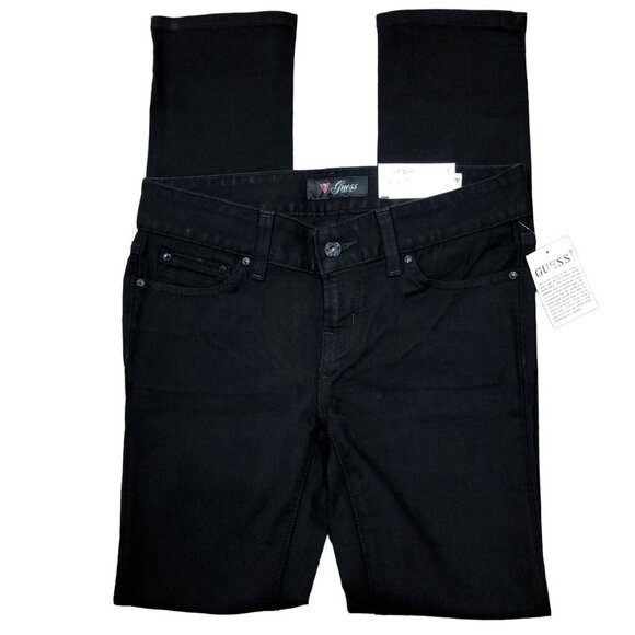 GUESS SARAH FIT MED RISE KINNY BLACK JEANS 29 NEW WITH TAG - Picture 2 of 9